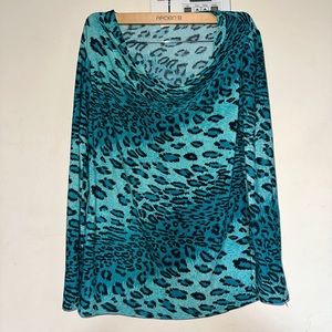 Blue Leopard Print Shirt
